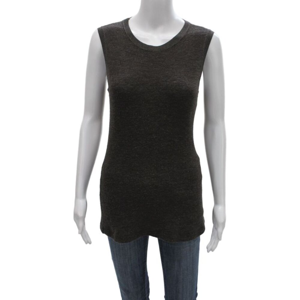 Transit Par Such Women Brown Sleeveless Wool Tank Round Neck Size 3